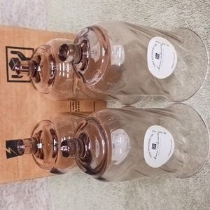 Glass Votive Cups Home Interiors Gifts clear pink tinted Candle holders